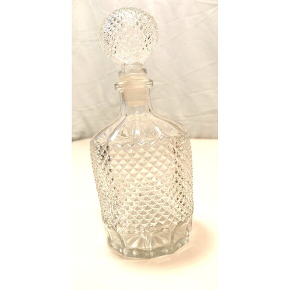Diamond Pattern Crystal Decanter Austria 1960s Vintage - Picture 7 of 10